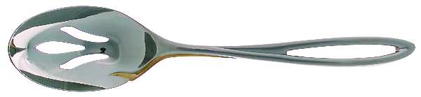 L'Fleur-Gold (Stainless, Gold Accent) Pierced Tablespoon (Serving Spoon)