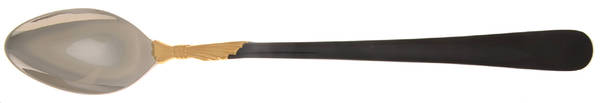 Lindi (Stainless-Black Handle-Gold Accent) Iced Tea Spoon