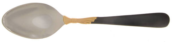 Lindi (Stainless-Black Handle-Gold Accent) Five O'Clock Teaspoon