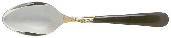 Lindi (Stainless-Black Handle-Gold Accent) Place/Oval Soup Spoon