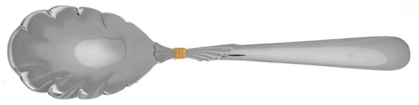 Lindi (Stainless, Gold Knot Accent) Sugar Shell Spoon