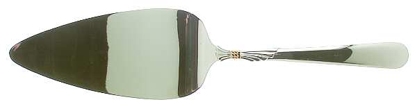 Lindi (Stainless, Gold Knot Accent) Solid Pastry Server