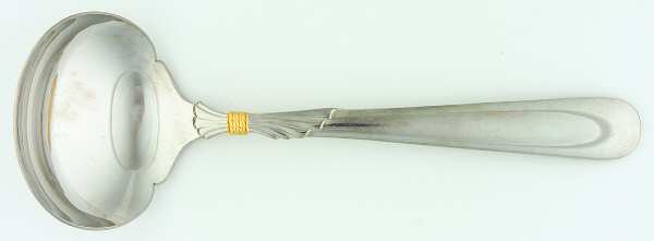 Lindi (Stainless, Gold Knot Accent) Solid Gravy Ladle