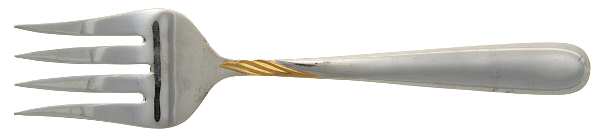 Millennium (Stainless, Gold) Medium Solid Cold Meat Serving Fork