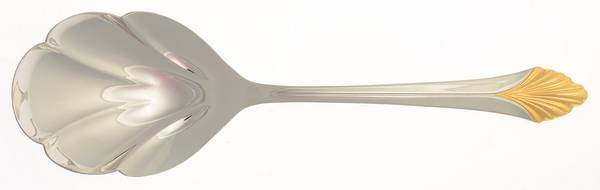 Monique Gold (Stainless-Gold Accent) Solid Serving Spoon