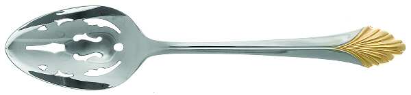 Monique Gold (Stainless-Gold Accent) Pierced Tablespoon (Serving Spoon)