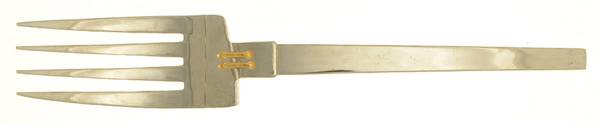 Odyssey-Gold (Stainless, Gold Accent) Medium Solid Cold Meat Serving Fork