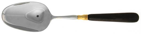 Old Denmark-Black (Stainless, Gold Accent) Solid Serving Spoon