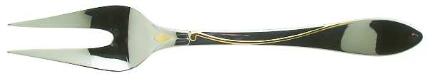 Raceme (Stainless, Gold Accent) Large Solid Cold Meat Serving Fork