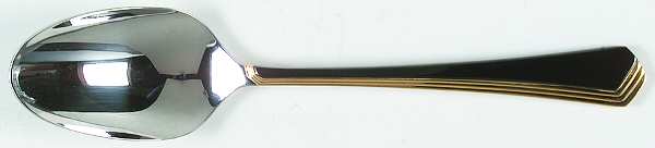 Ramona (Stainless-Black Handle-Gold Accent) Tablespoon (Serving Spoon)