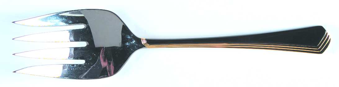 Ramona (Stainless-Black Handle-Gold Accent) Solid Serving Fork by Yamazaki
