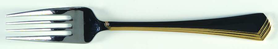 Ramona (Stainless-Black Handle-Gold Accent) Individual Salad Fork by Yamazaki