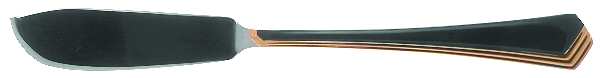 Ramona (Stainless-Black Handle-Gold Accent) Flat Handle Master Butter Knife