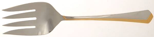 Ramona (Gold Electroplate) Large Solid Cold Meat Serving Fork