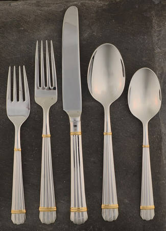 Stanford (Stainless, Gold Accent) 5 Piece Place Setting