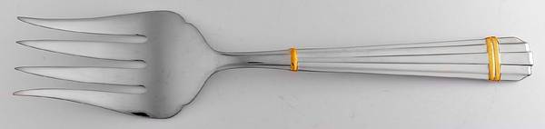 Stanford (Stainless, Gold Accent) Solid Serving Fork