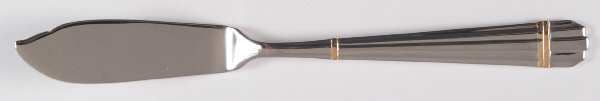 Stanford (Stainless, Gold Accent) Flat Handle Master Butter Knife