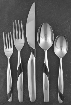 Summer Wind (Stainless-Black Accent) 5 Piece Place Setting