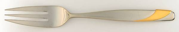 Summer Wind-Gold (Stainless, Gold Accent) Large Solid Cold Meat Serving Fork