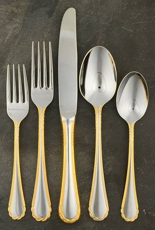 Tasha (Stainless, Gold Accent) 5 Piece Place Setting