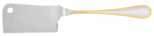 Tasha (Stainless, Gold Accent) Cheese Cleaver with Stainless Blade HC