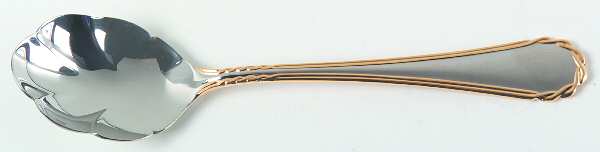 Tasha (Stainless, Gold Accent) Sugar Shell Spoon