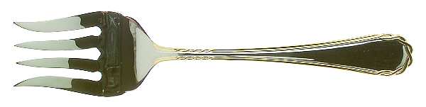 Tasha (Stainless, Gold Accent) Solid Serving Fork