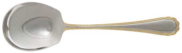 Tasha (Stainless, Gold Accent) Solid Serving Spoon