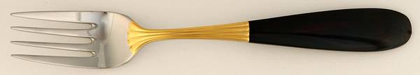 Tulle-Black (Stainless-Gold Accent) Individual Salad Fork