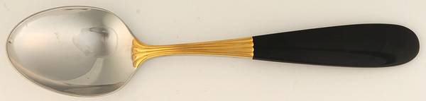 Tulle-Black (Stainless-Gold Accent) Place/Oval Soup Spoon