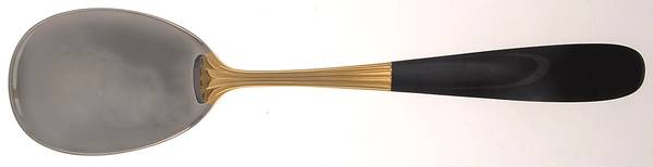 Tulle-Black (Stainless-Gold Accent) Solid Serving Spoon