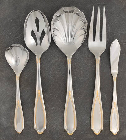 Victoria Gold (Stainless, Gold Accent) 5 Piece Hostess Set