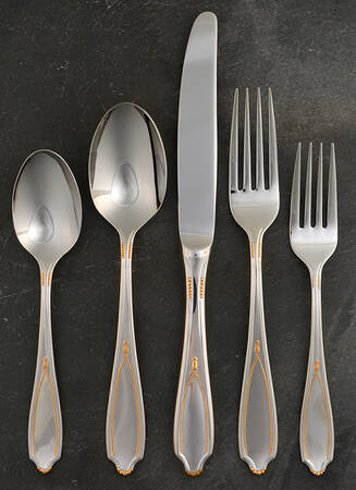 Victoria Gold (Stainless, Gold Accent) 40 Piece Estate Set