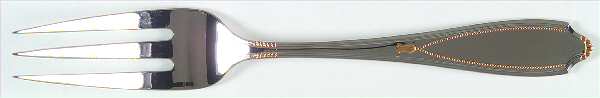 Victoria Gold (Stainless, Gold Accent) Medium Solid Cold Meat Serving Fork