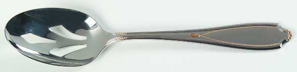 Victoria Gold (Stainless, Gold Accent) Pierced Tablespoon (Serving Spoon)