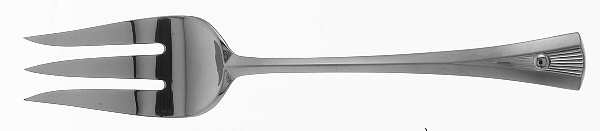 Helios (Stainless, Frosted-Glossy Accent) Medium Solid Cold Meat Serving Fork