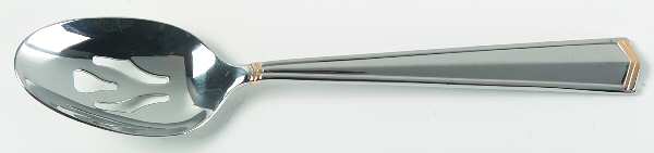 Icon-Affinity (Stainless, Gold Accent) Pierced Tablespoon (Serving Spoon)
