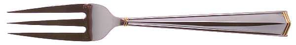 Icon-Affinity (Stainless, Gold Accent) Large Solid Cold Meat Serving Fork