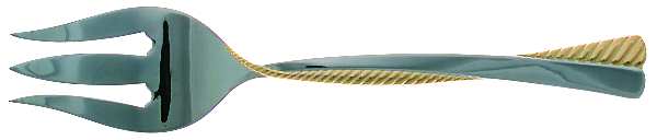 Cordagio Gold (Glossy, Gold Acct) Large Solid Cold Meat Serving Fork