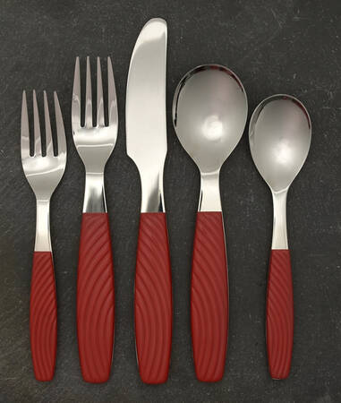 Wave-Red 5 Piece Place Setting