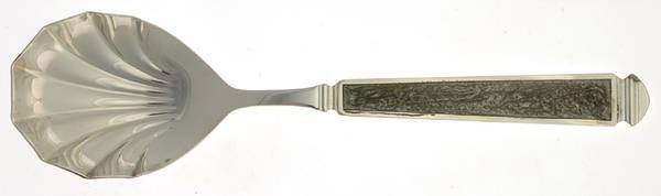 Krystallos-Slate Blue (Silverplate) Solid Serving Spoon