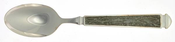 Krystallos-Slate Blue (Silverplate) Place/Oval Soup Spoon