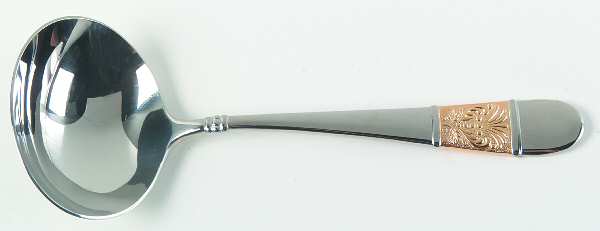 Medalia-Gold Accent (Stainless) Solid Gravy Ladle