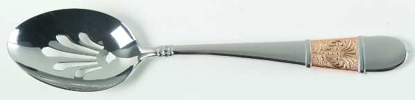 Medalia-Gold Accent (Stainless) Pierced Tablespoon (Serving Spoon)