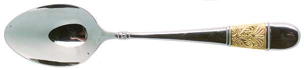 Medalia-Gold Accent (Stainless) Place/Oval Soup Spoon