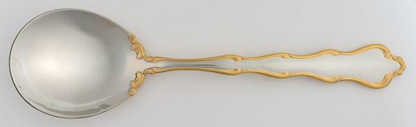 Princess Anne Gold Accent (Stainless, Gold Accent) Solid Serving Spoon