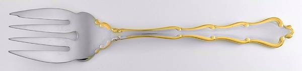 Princess Anne Gold Accent (Stainless, Gold Accent) Solid Serving Fork