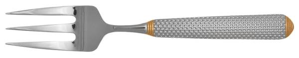 Katia (Stanless, Gold Accent) Large Solid Cold Meat Serving Fork