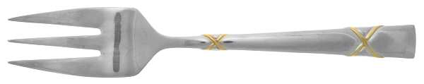 YAS38-Gold Accent (Stainless) Medium Solid Cold Meat Serving Fork