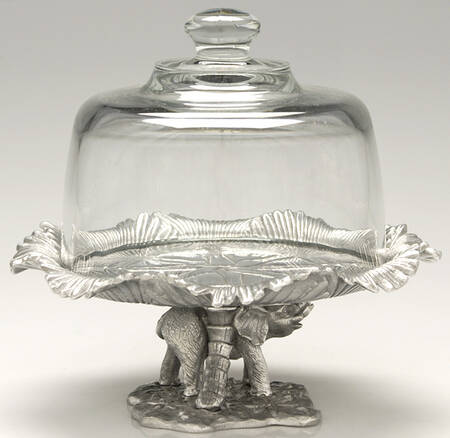 Elephants (Aluminum, Hollowware) Dome Server with 9" Tray